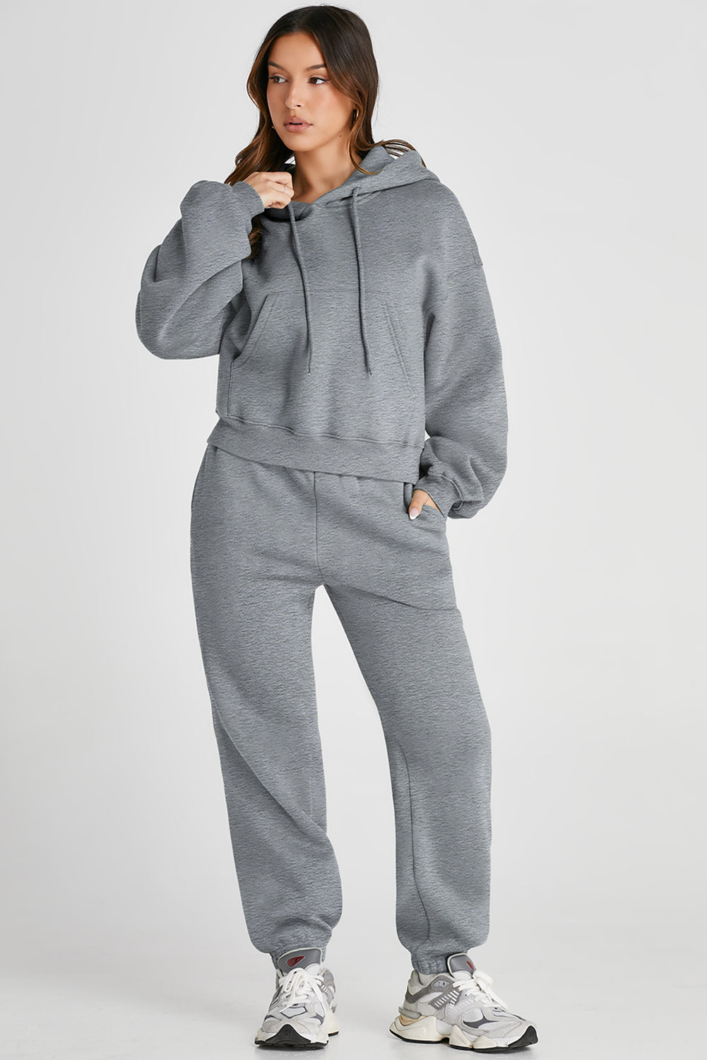 Dropped Shoulder Hoodie & Pants Active Set