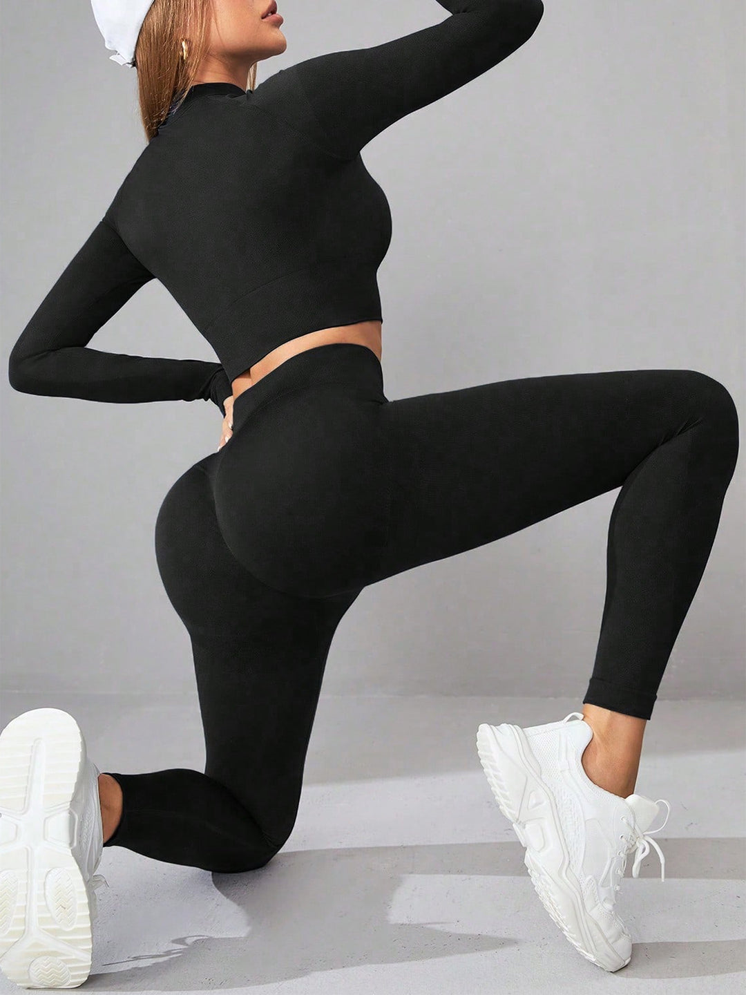 Mock Neck Active Set - Stretchy Top & Leggings