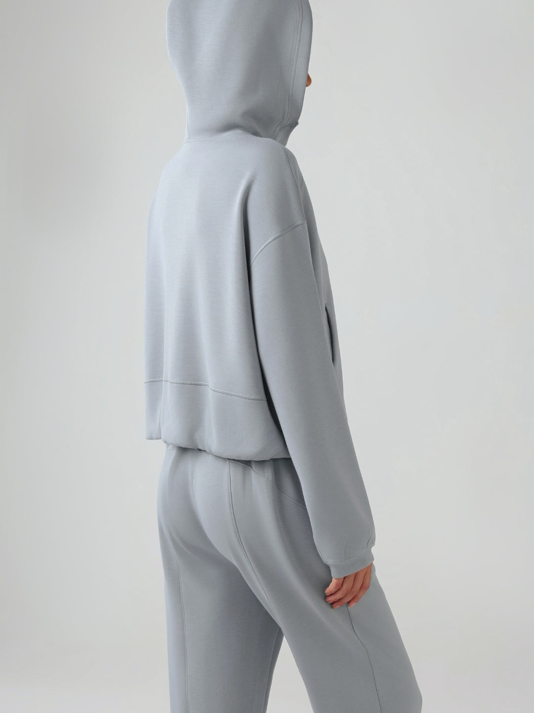 Millennia Zip-Up Hooded Sweatshirt with Dropped Shoulders