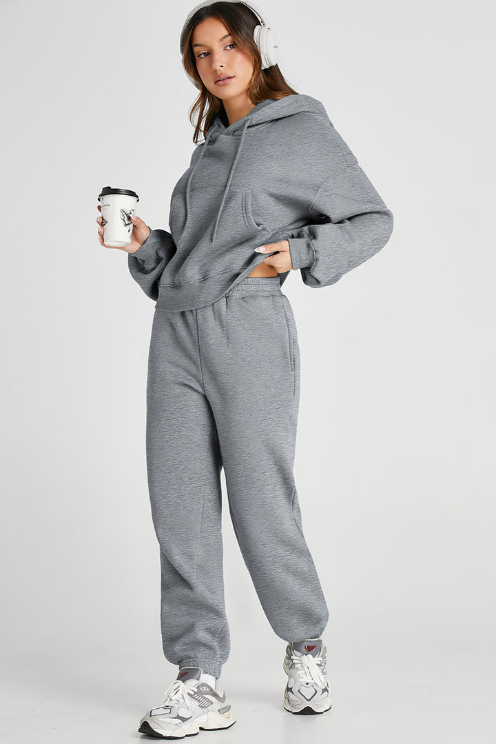 Dropped Shoulder Hoodie & Pants Active Set