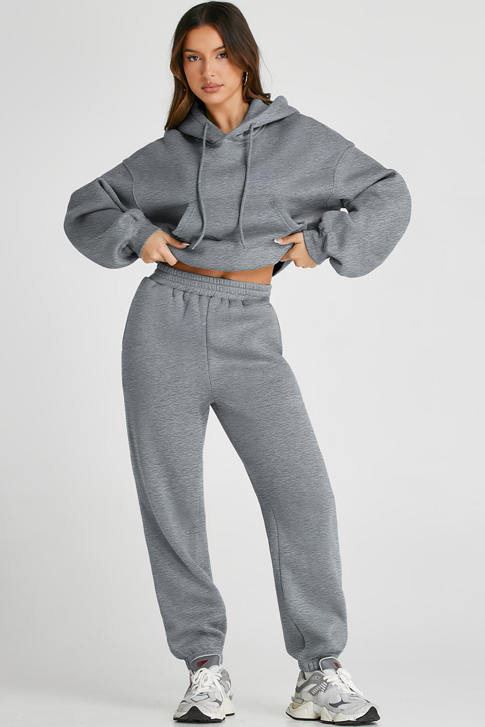 Dropped Shoulder Hoodie & Pants Active Set