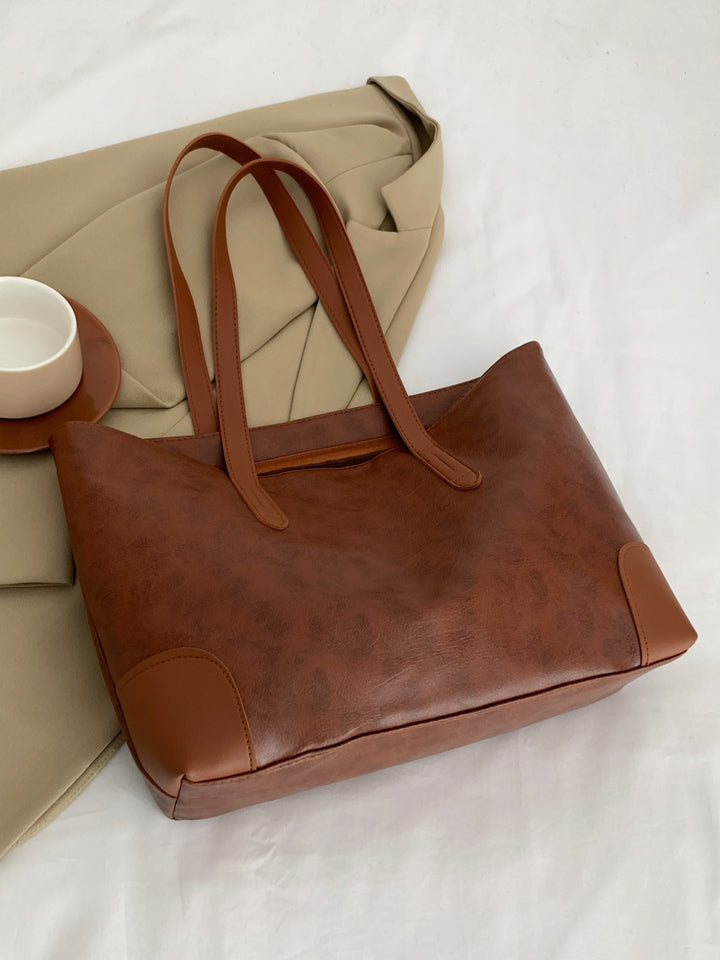 PU Leather Medium Tote Bag for Everyday Use