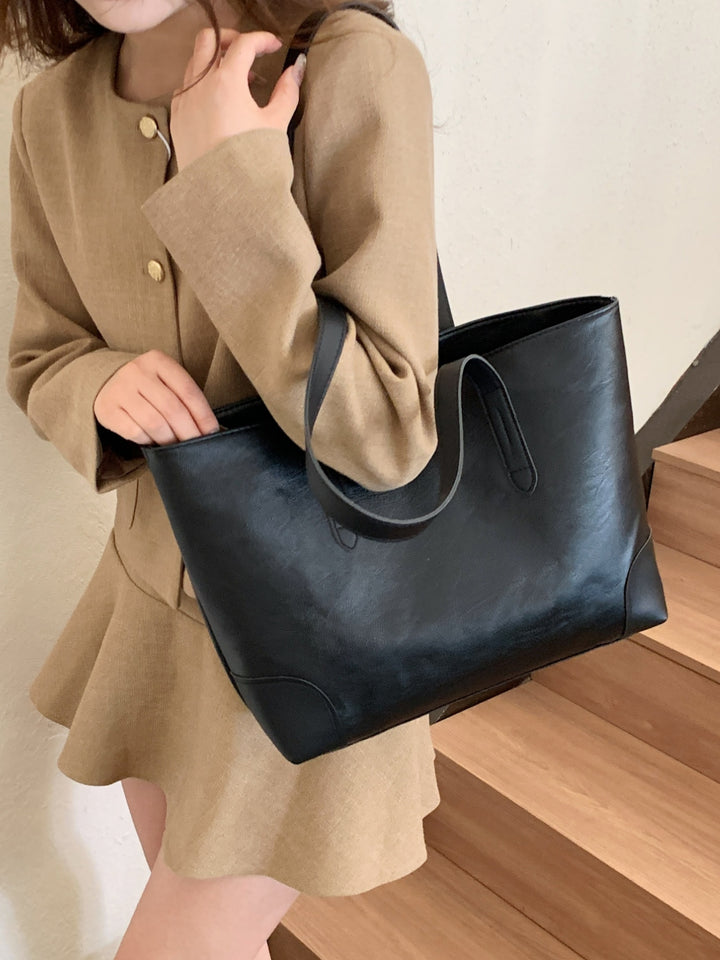 PU Leather Medium Tote Bag for Everyday Use