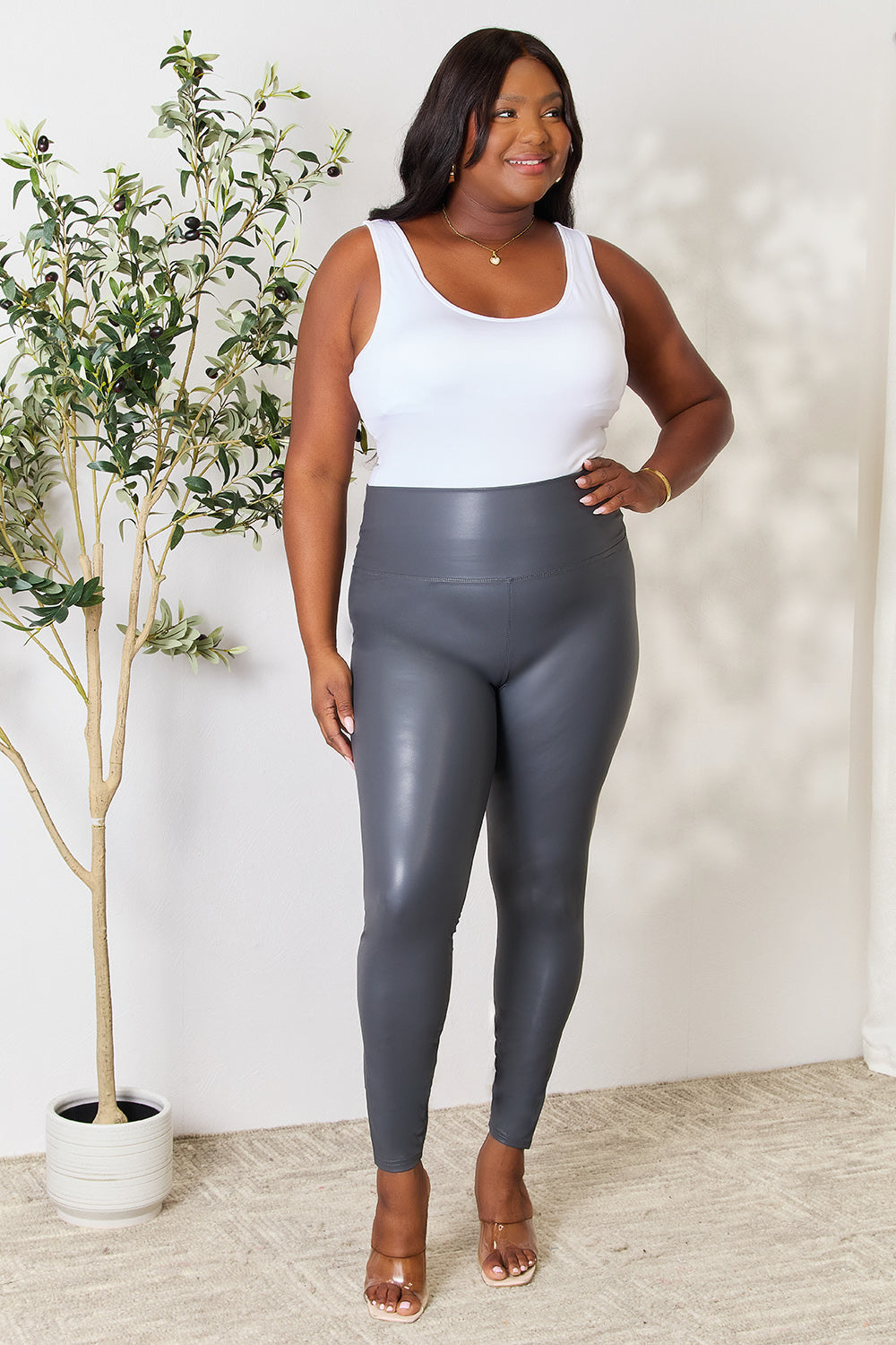 OVEIT Full Size High Waist Leggings with Wide Band