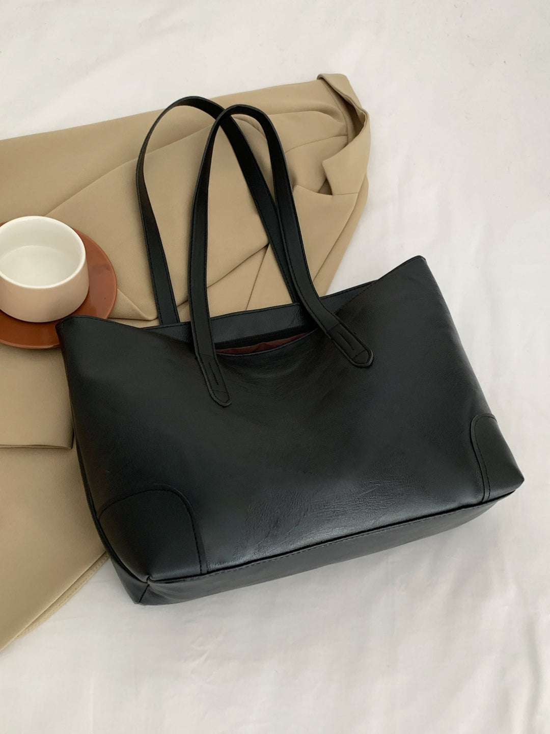 PU Leather Medium Tote Bag for Everyday Use