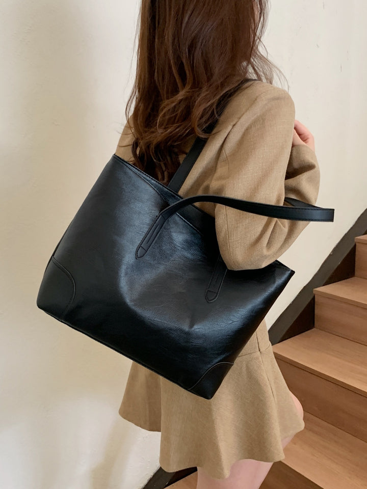 PU Leather Medium Tote Bag for Everyday Use